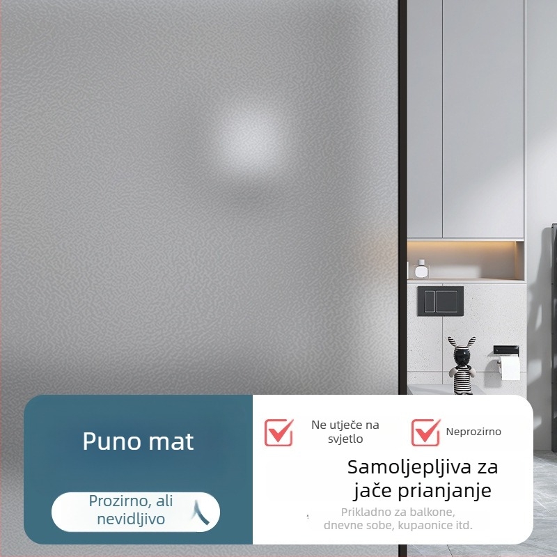 PVC folija za privatnost prozora – samoljepljiva, moderni minimalistički stil, jednobojni uzorak, 1 komad