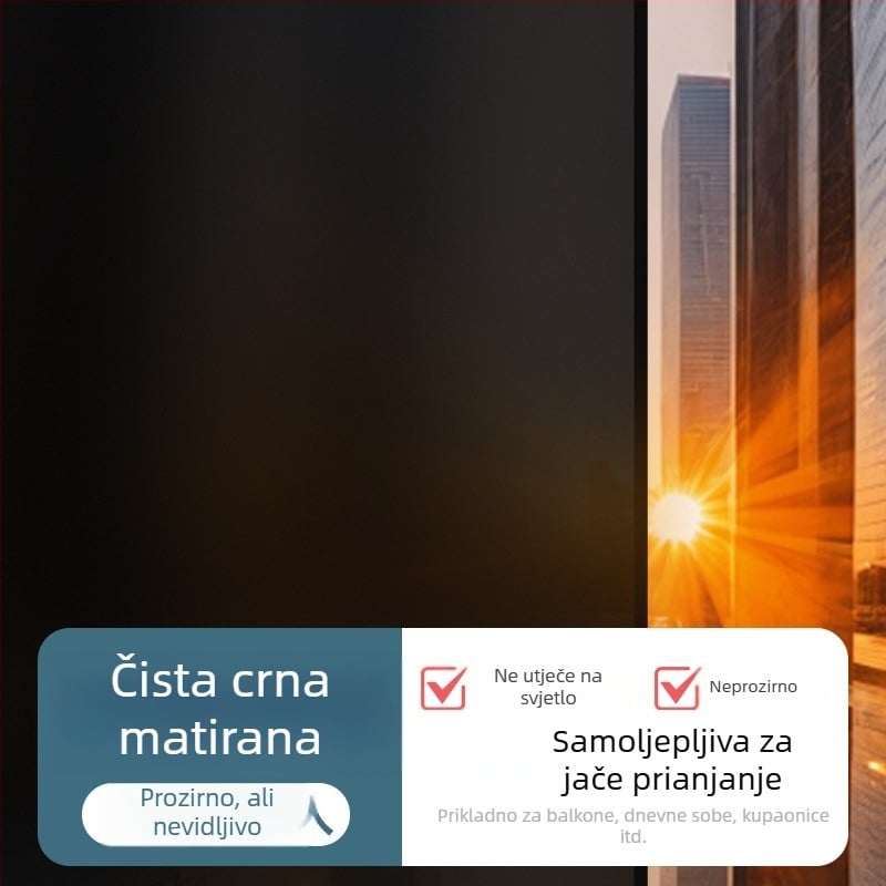 PVC folija za privatnost prozora – samoljepljiva, moderni minimalistički stil, jednobojni uzorak, 1 komad