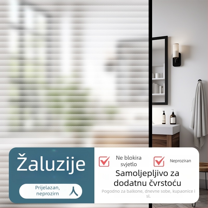 PVC folija za privatnost prozora – samoljepljiva, moderni minimalistički stil, jednobojni uzorak, 1 komad