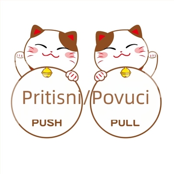 Crtić Lucky Cat za staklena klizna vrata – PVC elektrostatne naljepnice, 2 komada, vodootporne