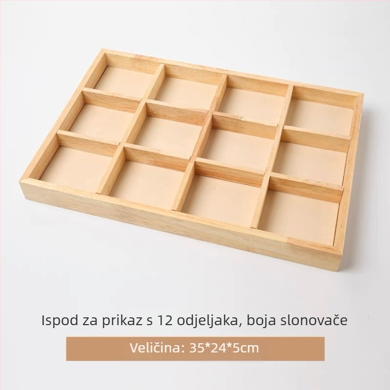 Drvena kutija za prikazivanje narukvica s mikrovlaknastim baršunom i jastučićem za satove/narukvice; mogućnost prilagodbe obrade