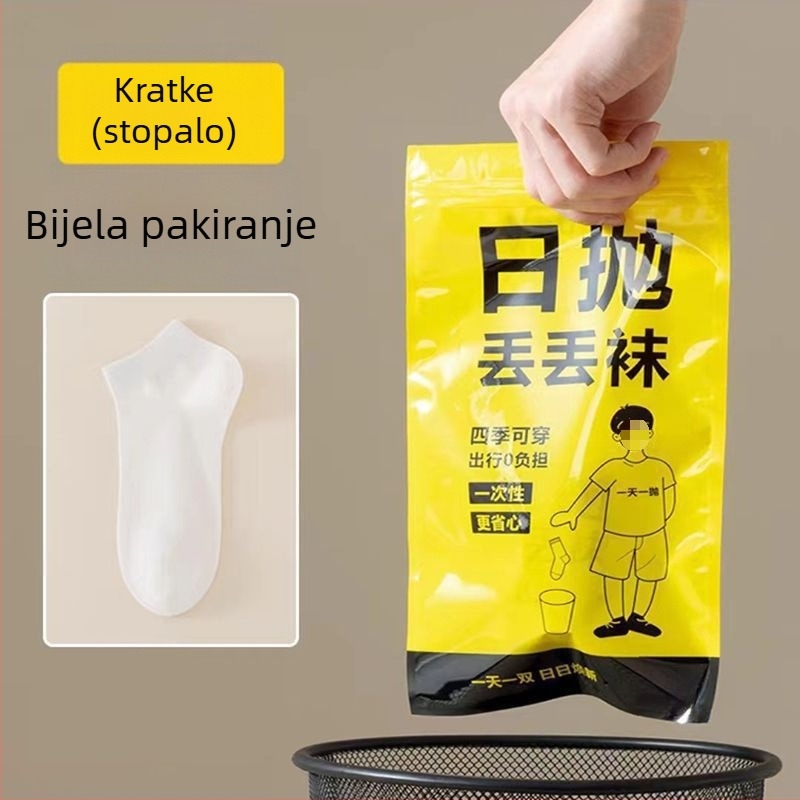 Jednokratne pamučne čarape srednje visine, unisex, jednobojne, 80–90% pamuk, pletene dvostrukom iglom