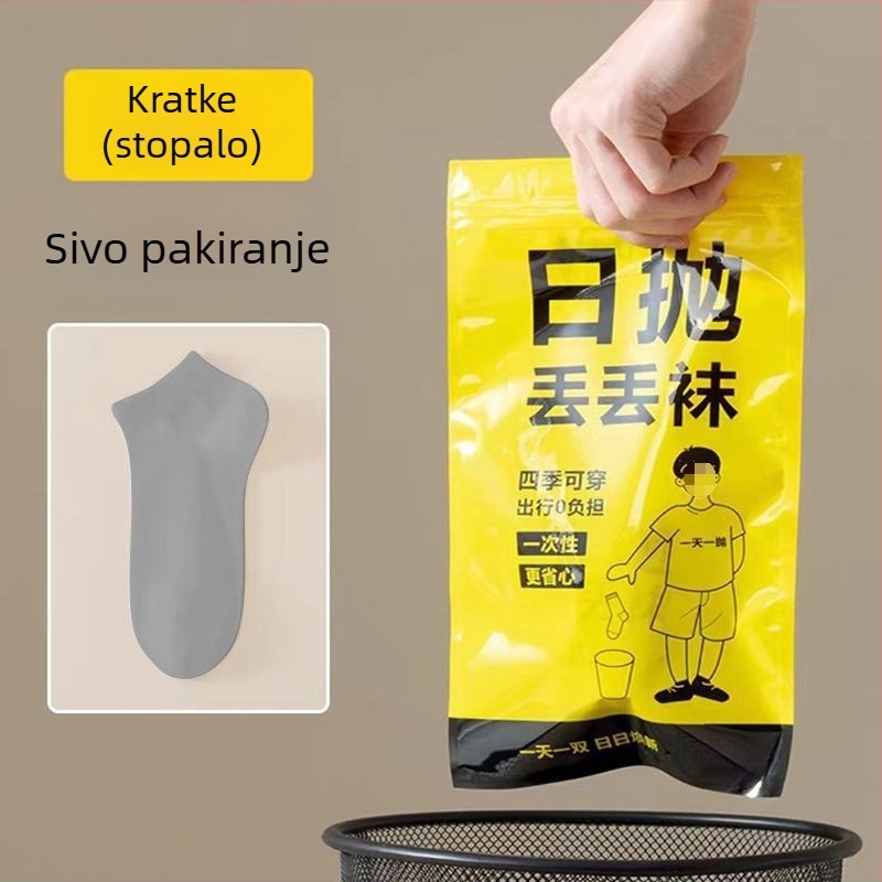 Jednokratne pamučne čarape srednje visine, unisex, jednobojne, 80–90% pamuk, pletene dvostrukom iglom