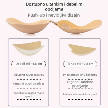 MBGB Debeli ljepljivi umetci za velike grudi, protiv opuštanja, oblik manga, umetci za dekolte bez naramenica