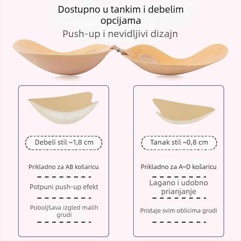 MBGB Debeli ljepljivi umetci za velike grudi, protiv opuštanja, oblik manga, umetci za dekolte bez naramenica