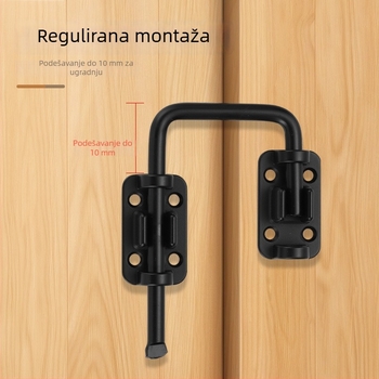 Vrata zasun bez bušenja, cinkova legura, višestruki kutni mehanizam 90°/180°, elektroplatirani završni premaz