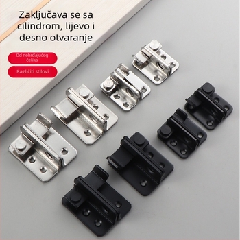 Nehrđajući čelični zasun za klizna vrata – lijevo i desno, brušeni završetak, moderni minimalistički hardver