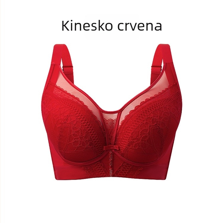 Idewei čipkasti push-up grudnjak, podesivi, 3/4 košarice, gornja podrška i bočno oblikovanje
