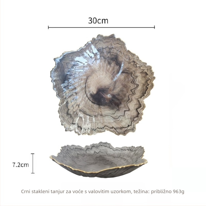 Jinghui staklena zdjela za voće – nordijski vjetar stil, prvoklasna kvaliteta, jednostavan stil