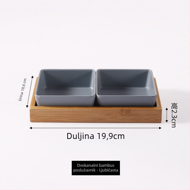 Melamin tanjur nordijskog stila s četiri odjeljka za grickalice, orašaste plodove, suho voće i umake