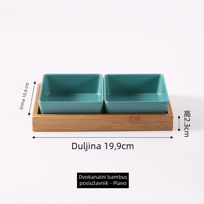 Melamin tanjur nordijskog stila s četiri odjeljka za grickalice, orašaste plodove, suho voće i umake