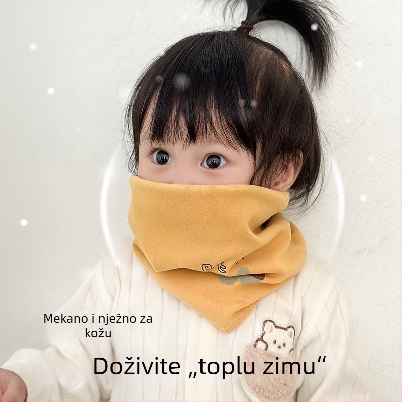Jingqi dječji velur šal za vrat – otporan na vjetar i topao zimski šal za vrat, unisex