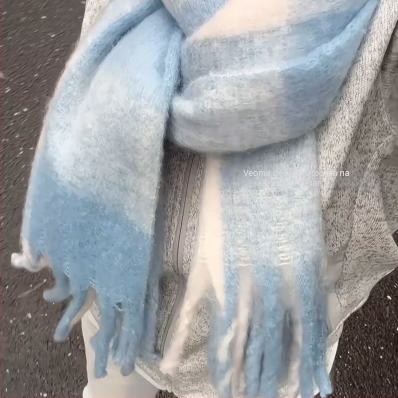 Šal od mohaira, warp-knit pletenje, jednobojni uzorak, zadržava toplinu, proljetni stil