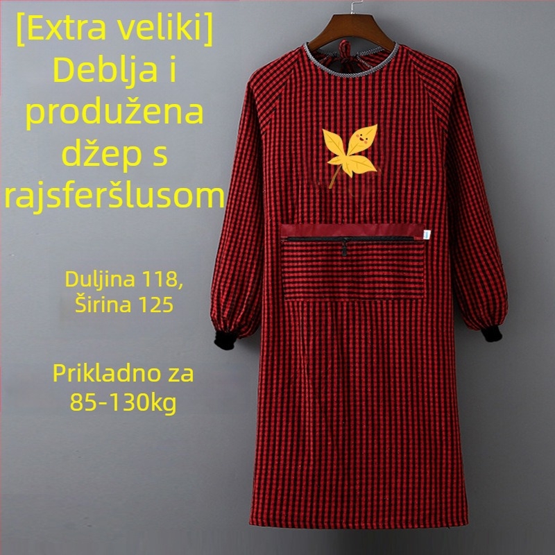 Pregača bez rukava, od pamuka, otporna na mrlje, karirani uzorak, debela otpornost na habanje