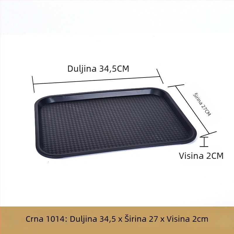 Plastična pravokutna tacna za posluživanje — glazirana površina, moguć ispis logotipa, mikrovalna pećnica nije dostupna