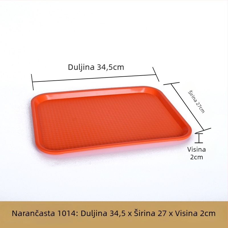 Plastična pravokutna tacna za posluživanje — glazirana površina, moguć ispis logotipa, mikrovalna pećnica nije dostupna