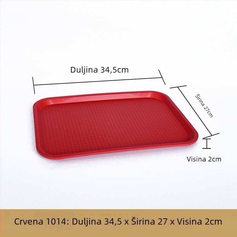 Plastična pravokutna tacna za posluživanje — glazirana površina, moguć ispis logotipa, mikrovalna pećnica nije dostupna