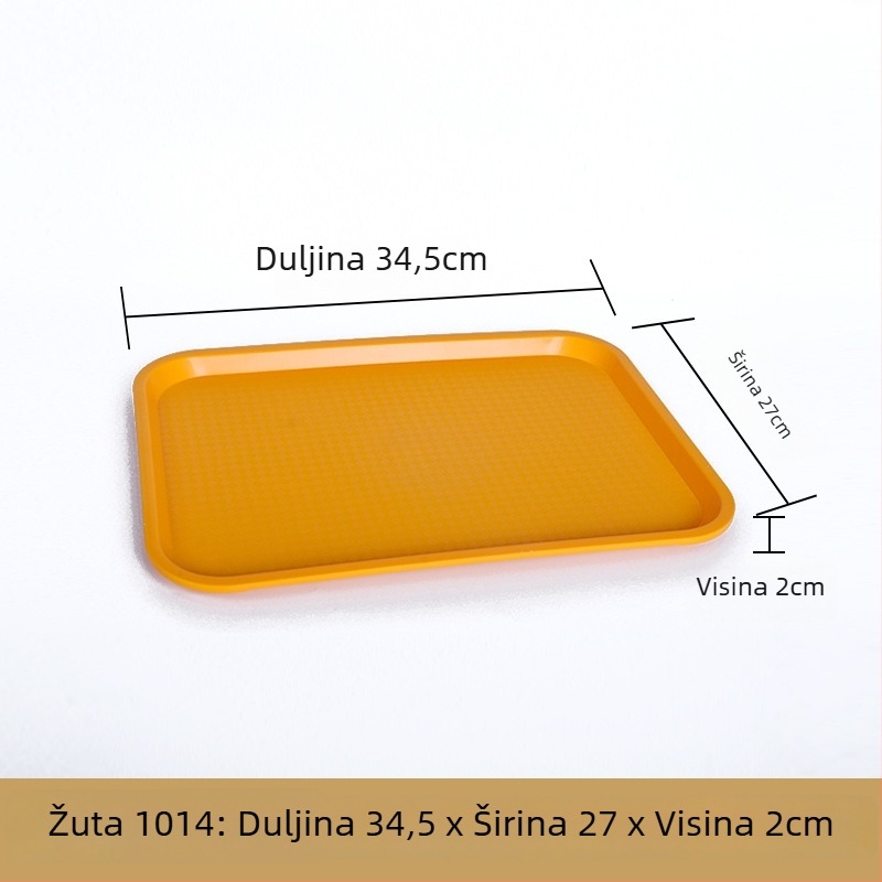 Plastična pravokutna tacna za posluživanje — glazirana površina, moguć ispis logotipa, mikrovalna pećnica nije dostupna