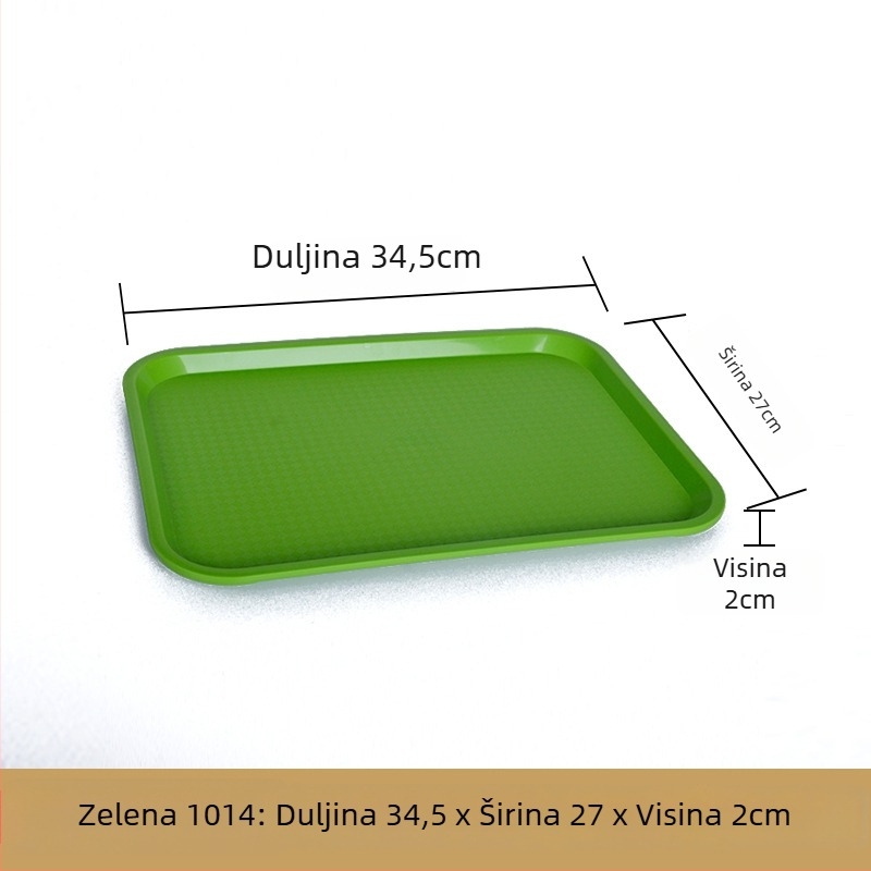 Plastična pravokutna tacna za posluživanje — glazirana površina, moguć ispis logotipa, mikrovalna pećnica nije dostupna