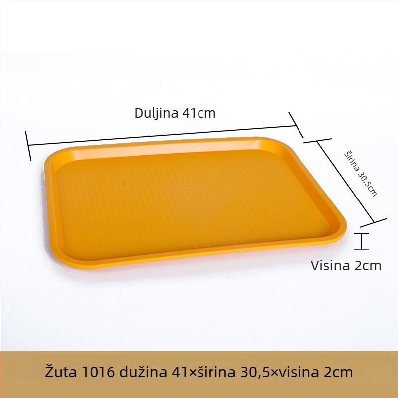 Plastična pravokutna tacna za posluživanje — glazirana površina, moguć ispis logotipa, mikrovalna pećnica nije dostupna