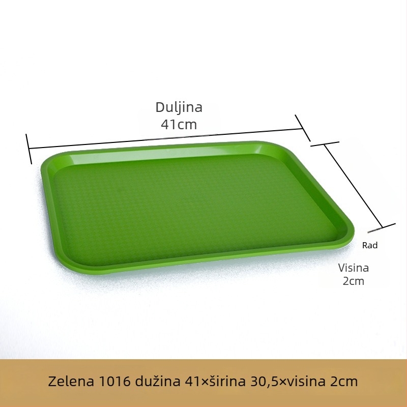 Plastična pravokutna tacna za posluživanje — glazirana površina, moguć ispis logotipa, mikrovalna pećnica nije dostupna