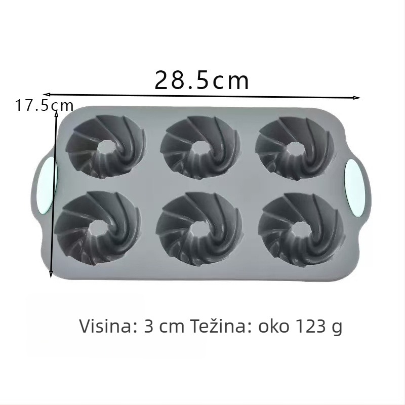 Kalup za pečenje - silikon, neobičnog oblika, otporan na visoke temperature, jednostavno oslobađanje iz kalupa, za pečenje