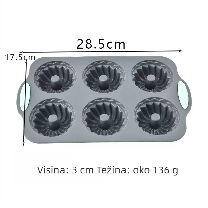 Kalup za pečenje - silikon, neobičnog oblika, otporan na visoke temperature, jednostavno oslobađanje iz kalupa, za pečenje