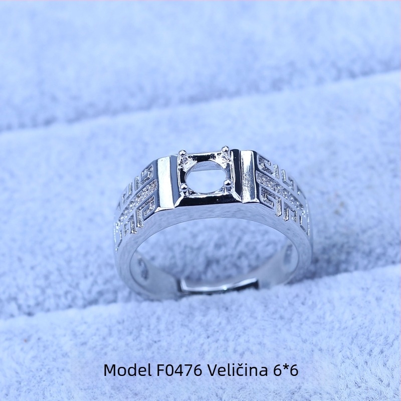 Prazna nosač prstena za Moissanite dijamant od 1 karat, osnova 6x6, unisex