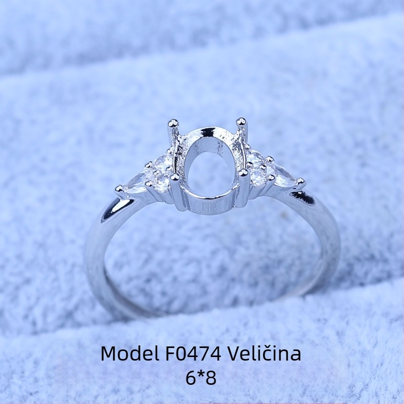 Prazna nosač prstena za Moissanite dijamant od 1 karat, osnova 6x6, unisex