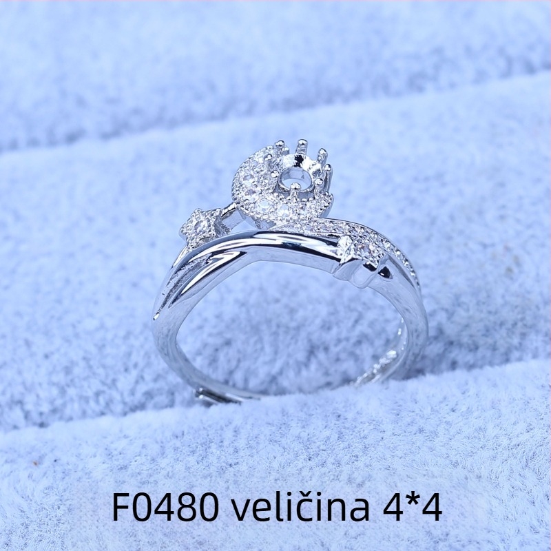 Prazna nosač prstena za Moissanite dijamant od 1 karat, osnova 6x6, unisex