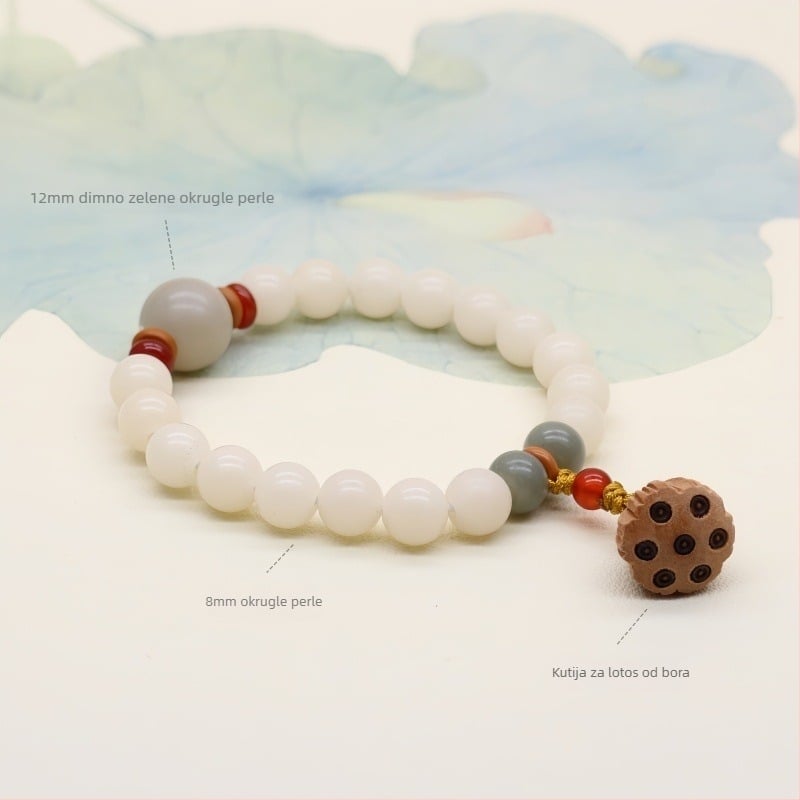 Narukvica Bodhi korijena – Bodhi sjemenke, etnički stil, polirani završetak