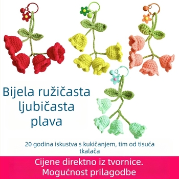 Četiri privjeska Lily of the Valley, ručno pletene vunene, privjesci za automobil, veleprodajno pakiranje, korejski stil