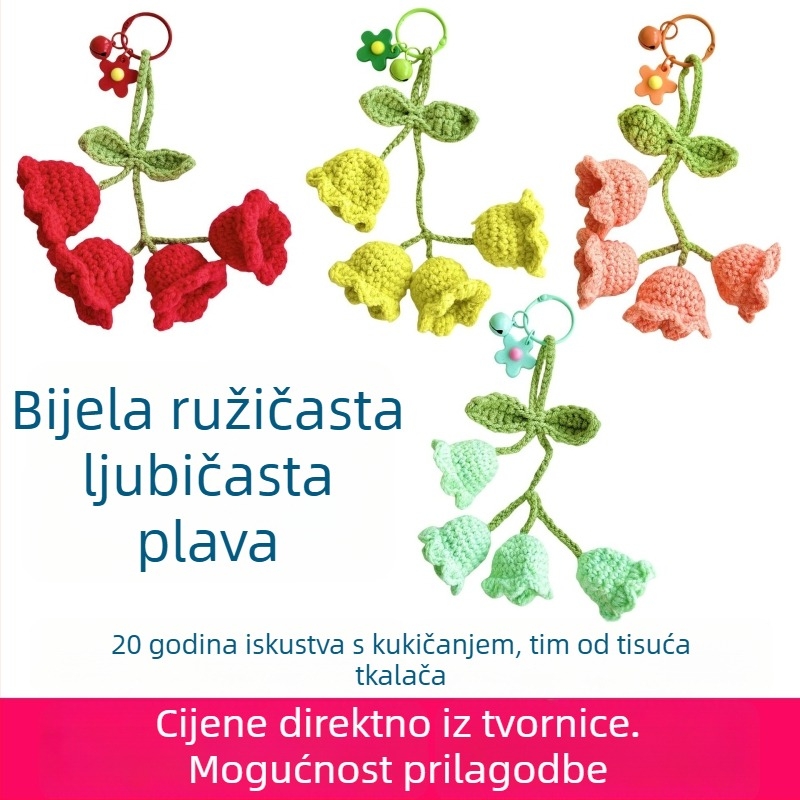 Četiri privjeska Lily of the Valley, ručno pletene vunene, privjesci za automobil, veleprodajno pakiranje, korejski stil