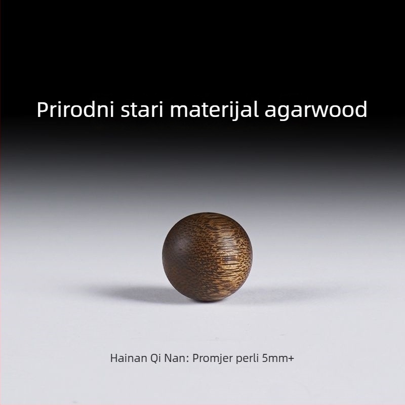 Nakit od agarwooda – ogrlica s perlama, prirodni stil, polirani završetak, ljeto 2022