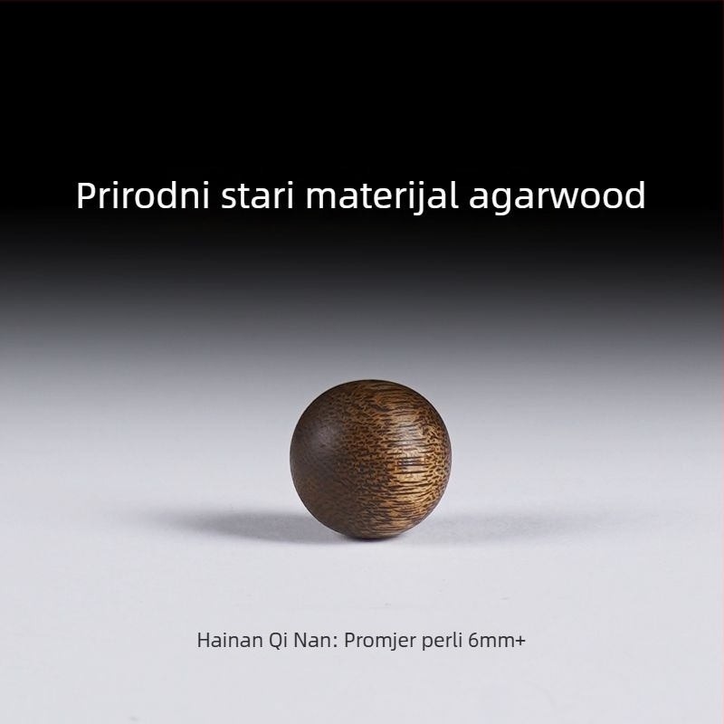 Nakit od agarwooda – ogrlica s perlama, prirodni stil, polirani završetak, ljeto 2022