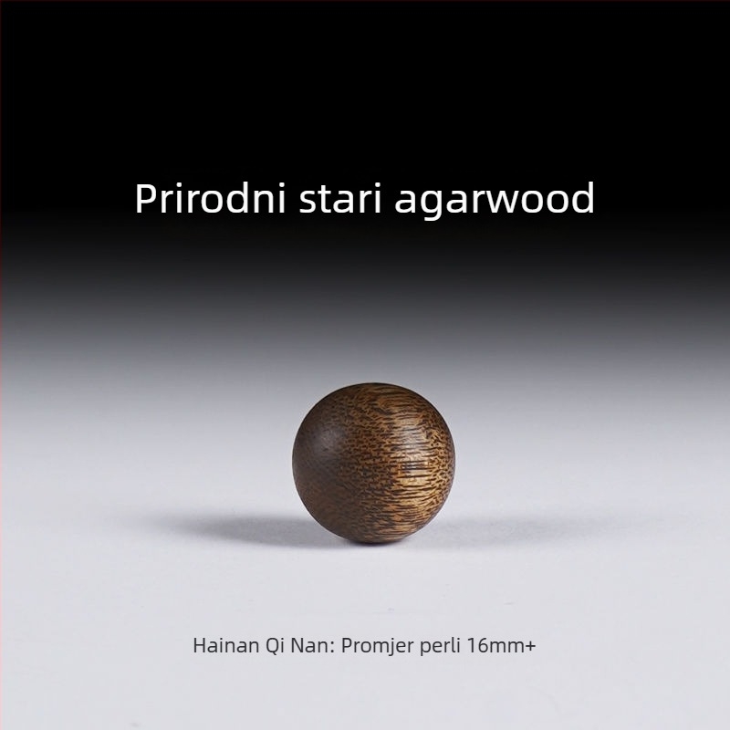 Nakit od agarwooda – ogrlica s perlama, prirodni stil, polirani završetak, ljeto 2022