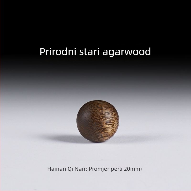 Nakit od agarwooda – ogrlica s perlama, prirodni stil, polirani završetak, ljeto 2022