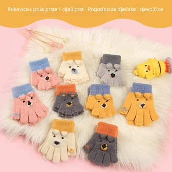Dječje rukavice bez prstiju, pletene, tople, za djecu, zima/jesen