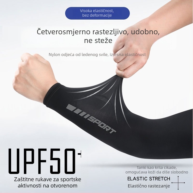 Ljetne UV zaštitne rukavne navlake od ice silk materijala, najlon-spandeks smjesa, tanke i prozračne