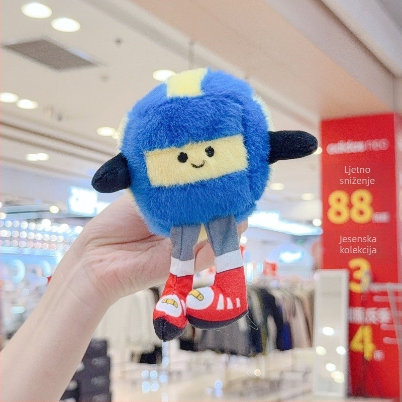 Plišana lutka s nogometom - kratki pliš, PP pamuk punjenje, privjesak za torbu i ključeve, za uzrast 14+