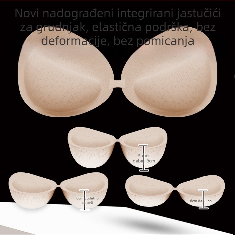 Jednodelni ušiveni grudnjak s odvojivim umetcima, najlon, debeli punjenje, poboljšava mali grudnjak