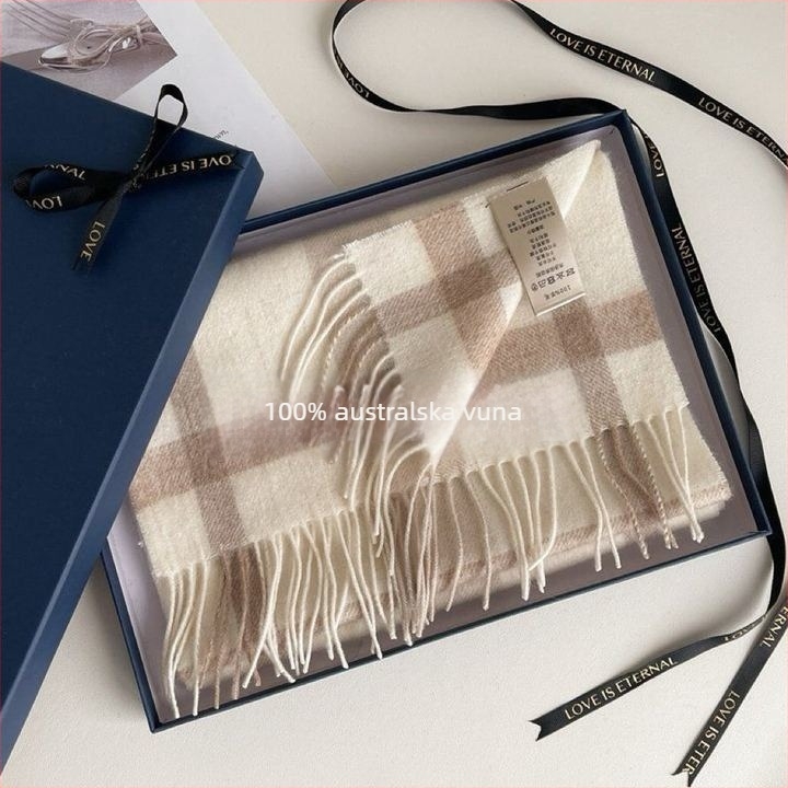 Vuneni šal s kariranim uzorkom - Na skladištu; Materijal: Vuna; Sezona: Proljeće; Izlazak na tržište: Ljeto 2021