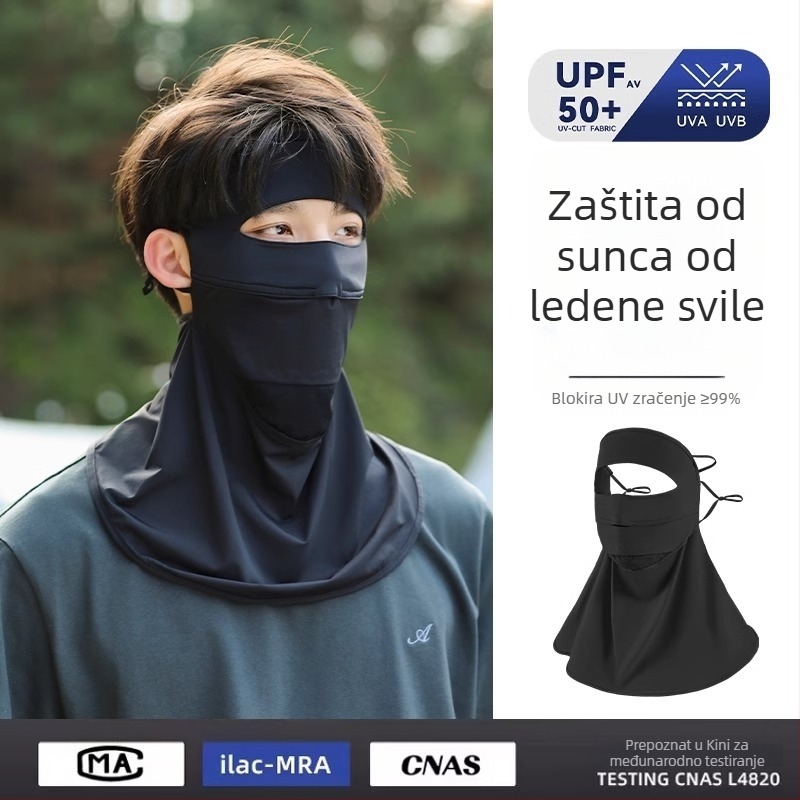 Maska za cijelo lice s UV zaštitom za outdoor vožnju biciklom, prozračan najlonski materijal s ice-silk teksturom