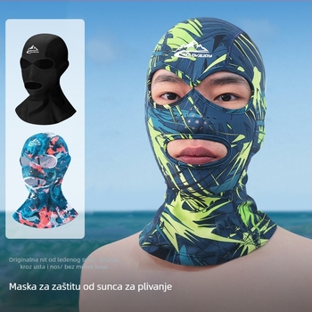Dječja Facekini maska za plivanje s UV zaštitom, potpuna zaštita lica, vodootporna poliester tkanina (81-95% poliester)