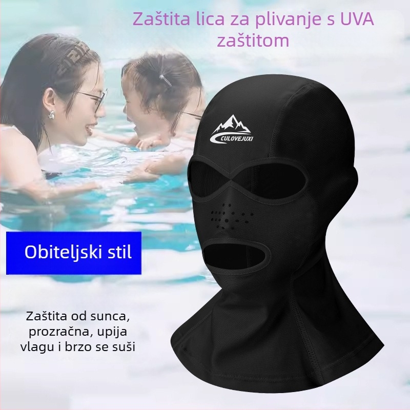 Dječja Facekini maska za plivanje s UV zaštitom, potpuna zaštita lica, vodootporna poliester tkanina (81-95% poliester)