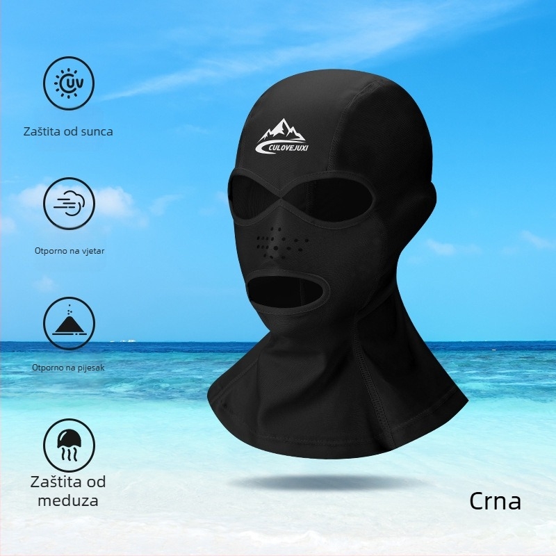 Dječja Facekini maska za plivanje s UV zaštitom, potpuna zaštita lica, vodootporna poliester tkanina (81-95% poliester)