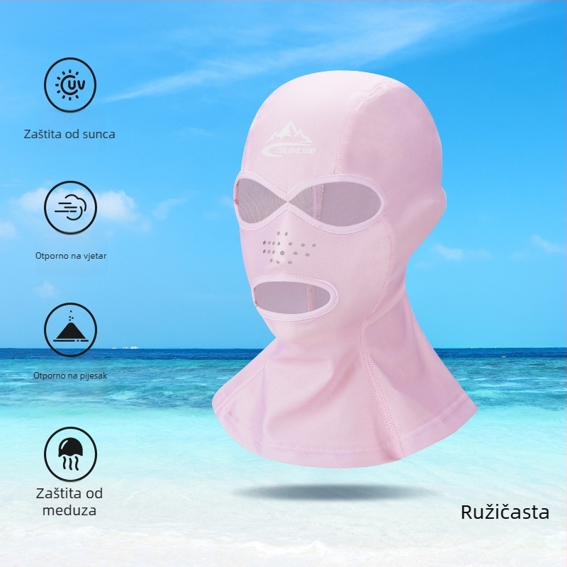 Dječja Facekini maska za plivanje s UV zaštitom, potpuna zaštita lica, vodootporna poliester tkanina (81-95% poliester)
