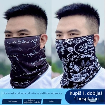 Maska za biciklizam od Ice Silk, UV zaštita, unisex, pokriva lice i vrat, prozračna, s ušnim petljama