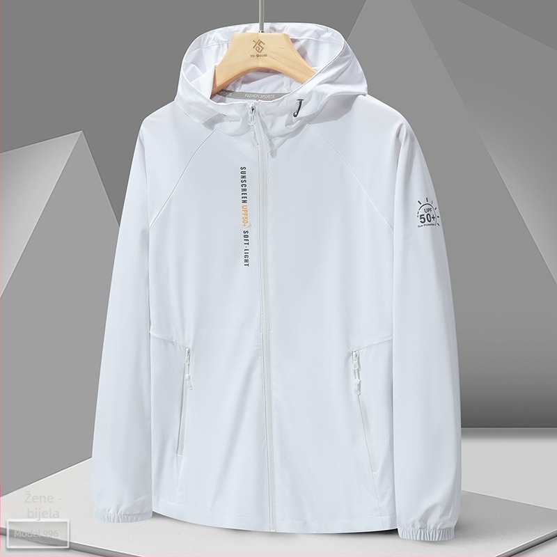 Vanjska windbreaker jakna 996 – unisex, UPF50+ UV zaštita, prozračna i ultralaka, kamuflažni uzorak s kapuljačom, poliester