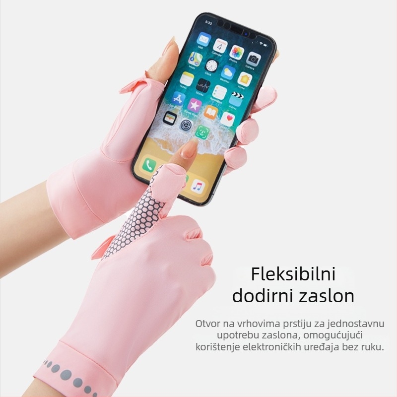 Ljetne rukavice za zaštitu od sunca za vanjsku vožnju biciklom i vožnju, UPF50+ UV zaštita, hlađenje Ice-Feel, flip-up dizajn